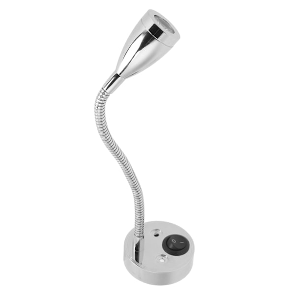 RV LED sengelampe 360 graders svingbar fleksibel svanehalslampe for DC 12V til 24V Båtcamper lastebilbiler Forkrommet