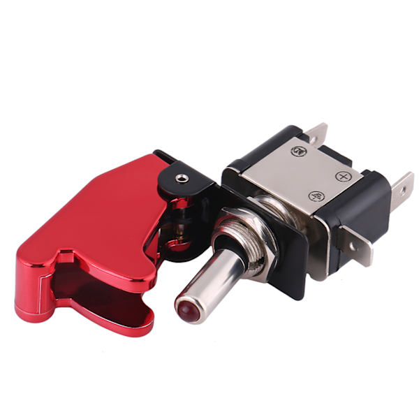 12V 20A Racing Bil Rød Dæksel LED Lys SPST Toggle Rocker Tændingskontakt Kontrol Til/Fra