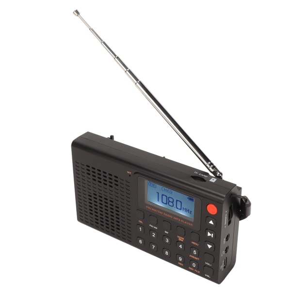 Kannettava Bluetooth radio AM FM SW Full Band MP3-soitin Ladattava radio ajastintallennustoiminnolla ++