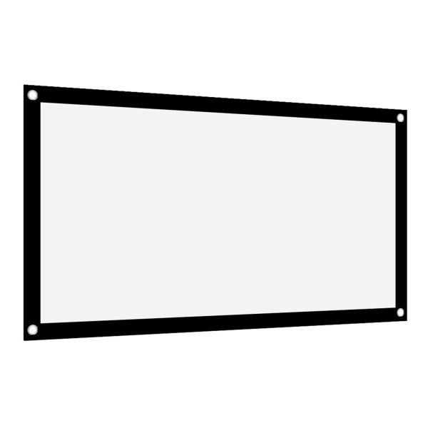 16:9 tyk bærbar, krøllet blød hvid polyester projektor gardin projektionsskærm (40 tommer)++