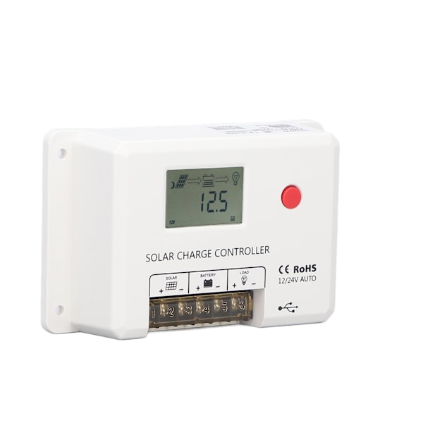 PWM-solcellsladdningsregulator 10A IP32 Skydd LCD-skärm 12V/24V Automatisk igenkänning för RVs basstationer