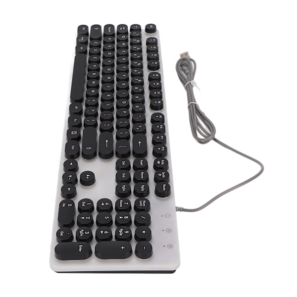 Mekanisk Gaming Tastatur RBG Bakgrunnsbelyst USB 104 Taster Kablet Retro Punk Datamaskintastatur for Laptop Svart