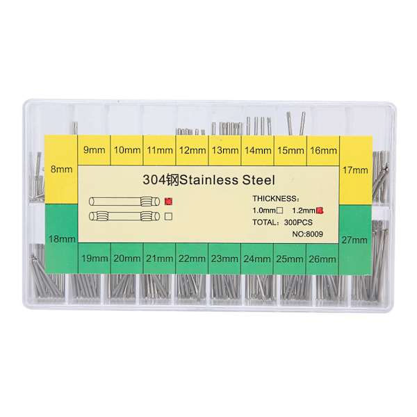Ersättningsarmbandstift för klocka, 1,2 mm tjocklek, 8-27 mm, klocktillbehör