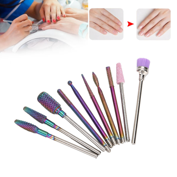 TIMH 10 stk Nail Art Manicure Borestykker Rengøring Polering Elektrisk Neglebor Maskinværktøjshoved