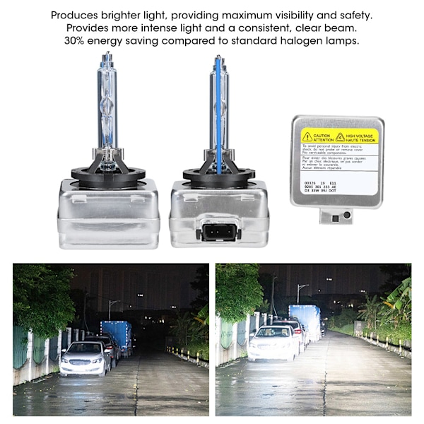2 stk D3S 8000K 35W Xenon Forlygter Høj Lysstyrke IP68 Vandafvisende Bil LED Forlygte