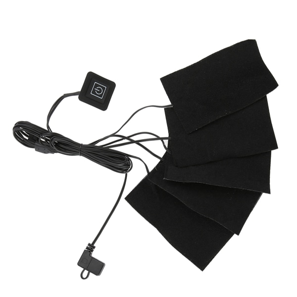 TIMH USB Elektrisk tøj Fem varmepuder Varmeelement Justerbar temperaturvarmerværktøj
