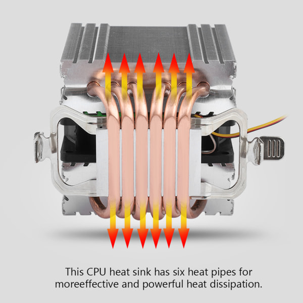 Computer CPU fans Køler Heat Sink 6 Heatpipe til Intel LGA 1156/1155/1150/775++