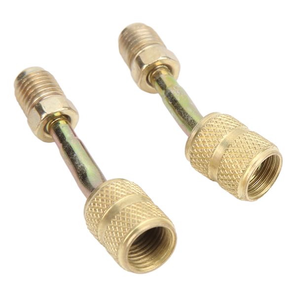 2 st Universal Laddningsvakuum Port Adapter R410A Adaptrar 1/4 till 5/16 Omvandlare för Mini Split System Luftkonditionering