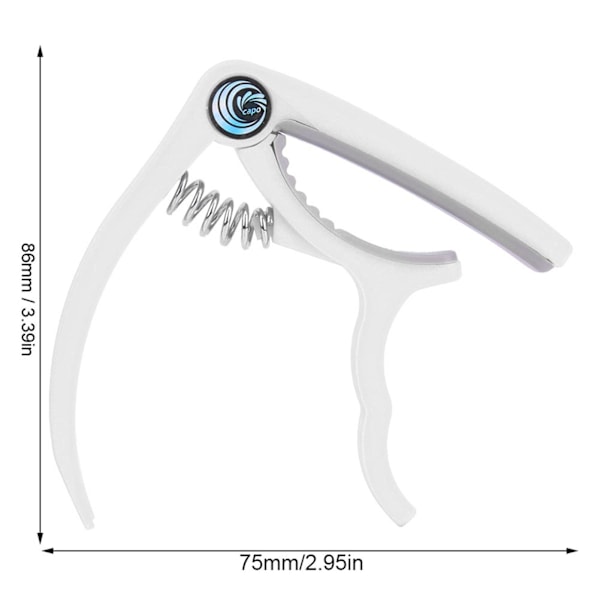 Muovinen kitaran capo-siltapinnin poistaja 4-6 kielisille kitaroille, bassoille ja ukuleleille, valkoinen