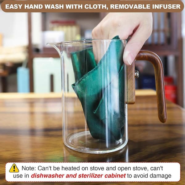 【BEMS】Magnetic Glass Teapot with Water Separation Compatible with Gift Packaging 800ml