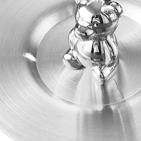 TIMH Cute Bear Cup cover i rostfritt stål Dammtät rundade kanter blank yta Konstnärlig kopp lock för mugg Glas kopp Silver