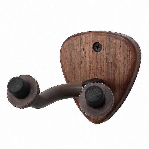 Väggmonterad gitarrhängarkrok med träbas och plektrumfack Kompatibel med banjo, bas, akustiska och elgitarrer, B