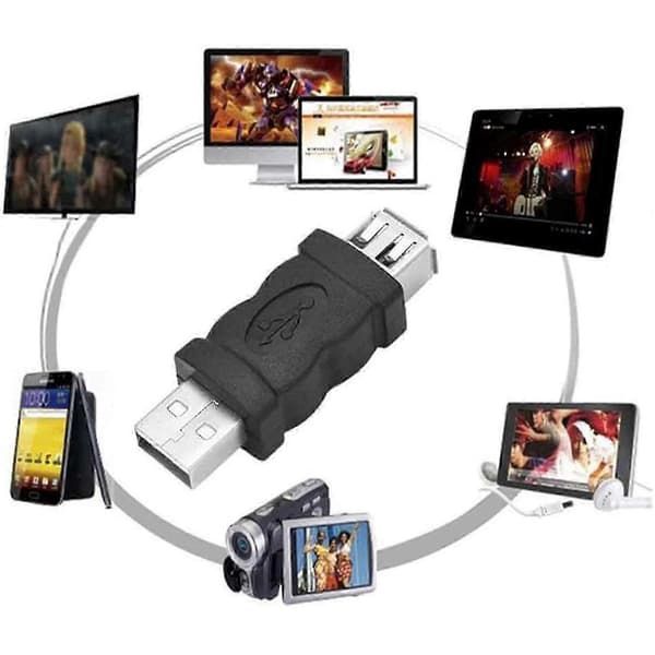 FireWire 400 1394-adapter med USB 2.0-kompatibilitet: AM til 6P hunstik