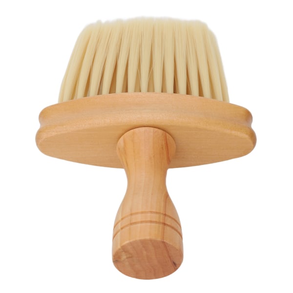 Frisørbørste halsduster Nylon børster Enkel stil halsduster med træskaft Barberbørste til hårklipning ++/