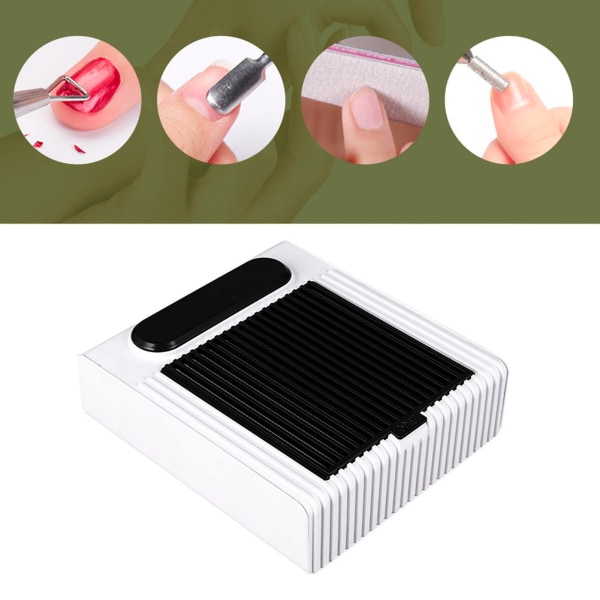 TIMH Nail Art Pölynimuri säädettävä nopeus 80 W irrotettava suodatinpatruuna Hiljainen ABS-materiaali Nail Pölynkerääjä Vacuum White EU Plug