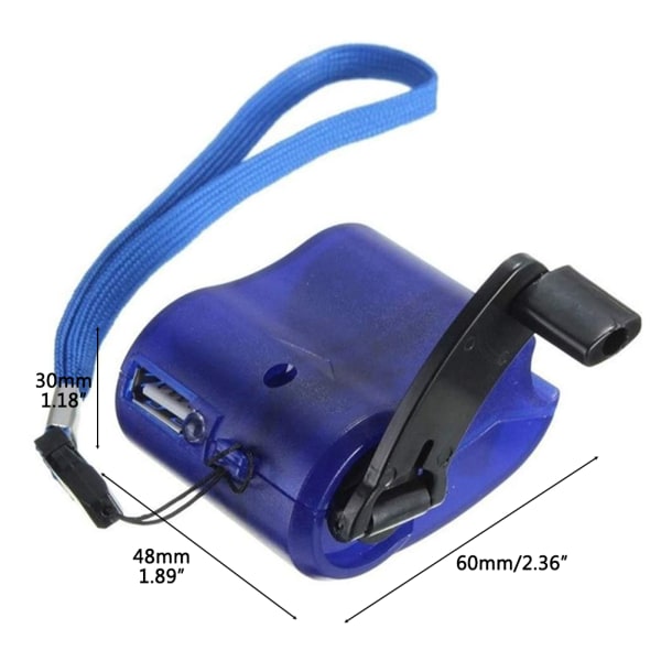 USB käsikammen puhelimen hätälaturi Kannettava MP4 matkapuhelimen laturi ulkokäyttöön manuaalinen power ++