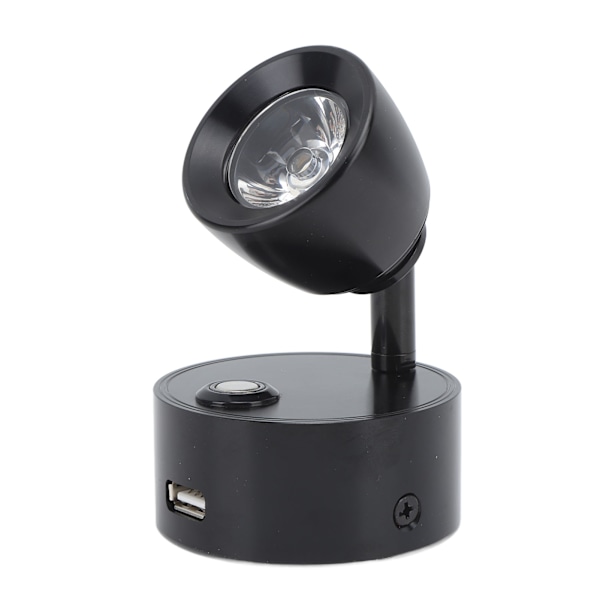 Læselampe til autocamper LED indendørs sengelampe Båd Yacht USB Genopladelig Justerbar Touch Lampe DC12 til 24V Sort
