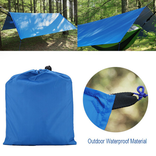 Utomhus Bärbar Lätt Vattentät Regn Tarp Fly Tält Tarp Skydd (Blå)