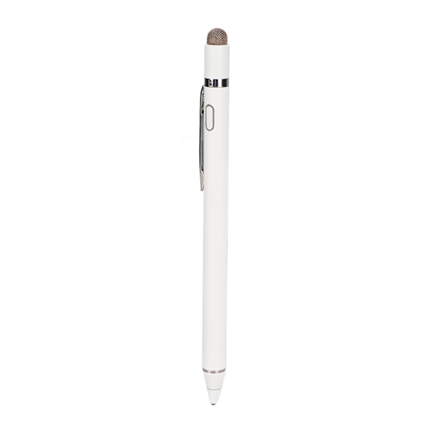 Aktiv Stylus Penn 5V 0.2A Slank Stilig Aluminiumlegering Bærbar Kapasitiv Stylus Penn med Fin Tupp for Mobiltelefon Nettbrett Hvit