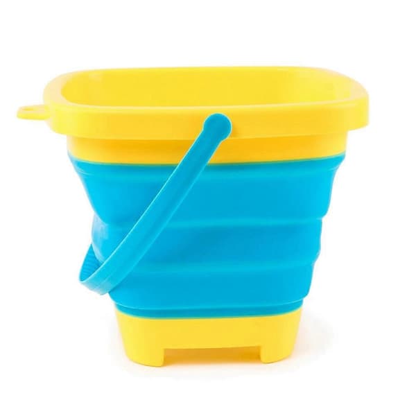 st foldbare spande sandspande silikone foldbare spande til børn strandp Yellow  blue  green