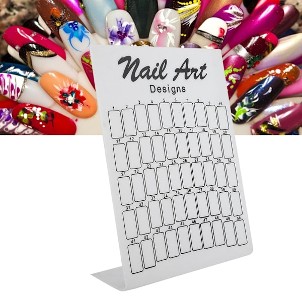 50 stk. Neglekunst Falske Tips Kart Display Board Palette Nailtips Polish Gel Fargekort (Hvit)