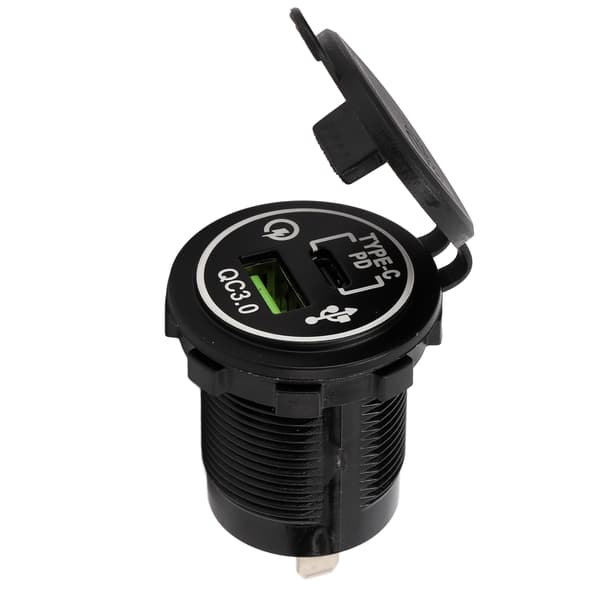 Modifierad billaddare TPYE C+QC3.0 Snabbladdning Dual Port Output High Current Full Protocol
