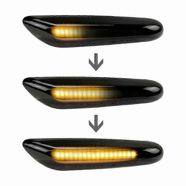 Yhteensopiva 328i E90 E91 E92 E93 E46 E60 savustettujen LED-sivumerkkivalojen sekventiaalisen suuntavilkun kanssa X2 Musta