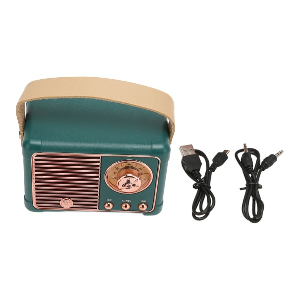Retro Bluetooth-højttaler HiFi Stereo Hurtig transmission Lavt strømforbrug Bærbar vintage højttaler til hjemmet Udendørs Grøn