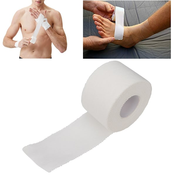 Hvit Sports Tape med Picotkant, Førstehjelpsbånd, Finger, Ankel, Bandasjetape (3,8 cm x 9,14 m)