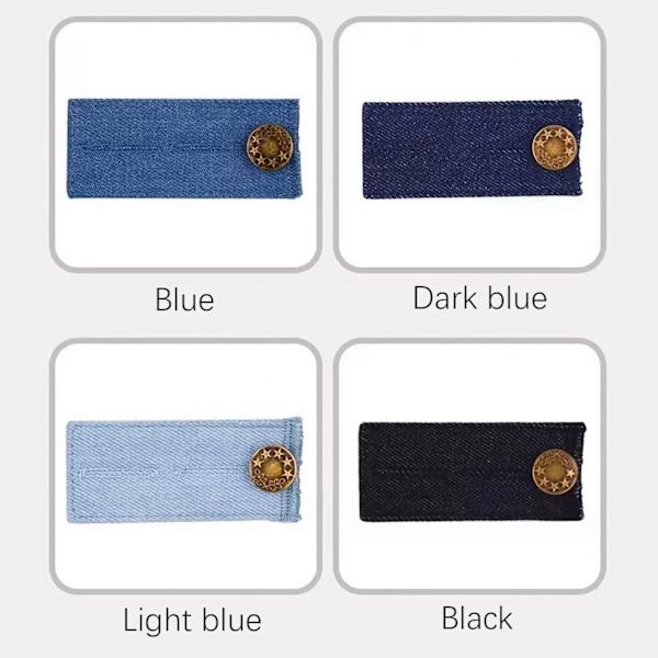【BEMS】Waist Extender / Button Extender Compatible with Jeans - 4 pack 19 72x35x3 mm