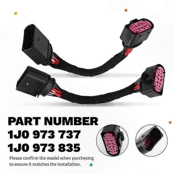 2 stk. xenon-forlygtekabelnet stikadapter til sæde 1J0 973 737 1J0 973 8