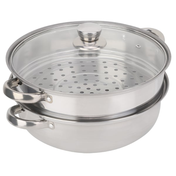 2-lags dampkoker i rustfritt stål - 27 cm/11 tommer, kokekar, dobbel kjele, dampkoker for suppe