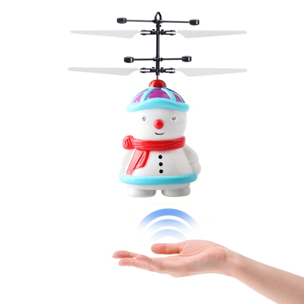BEMSYM-Snowman Induktionsfly USB Genopladelig Snowman Flying Toy Snowman Helikopter