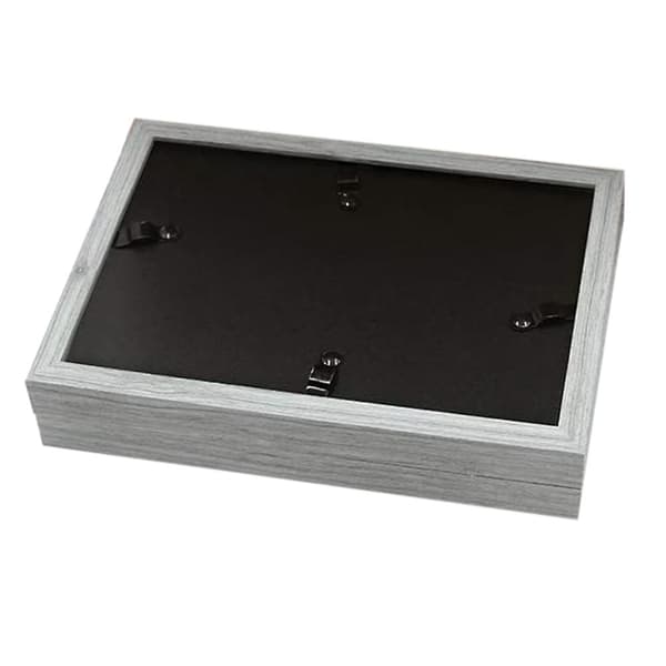 【BEMS】Dobbelt billedramme 4x6 tommer Rustik Grå Fotorammer Træ hængslet foldbar, bryllupsgaver, mors Fa
