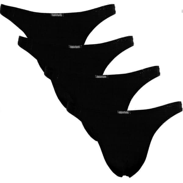 【BEMS】Förförisk maskulin: Fabio Farini 4-pack stringtrosor för män svart Black XXL
