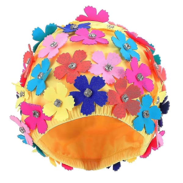 Dammössa Badmössa med kronblad Badmössa med blommigt tryck Elastisk badmössa Colorful 21X21CM