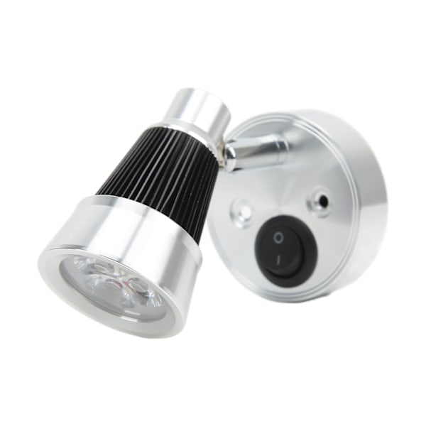 LED Svingbar Leselampe 90° Justerbar RV Spotlight Innvendig Belysning for Bobil Trailer Campingvogn Båt Varmt Hvit Lys