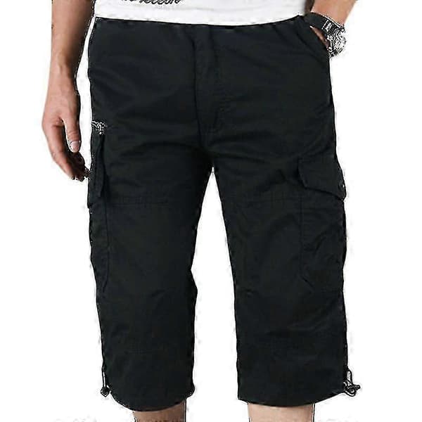 Cargo Combat Trekvartsbukser til mænd - Elastisk talje - Lange shorts [BEMS]