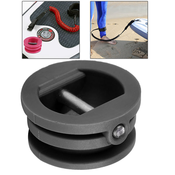 5 stk 2,5 cm Surfboard Beinestropp Leash Plugg Kajakk Tilbehør Utstyr (Svart)