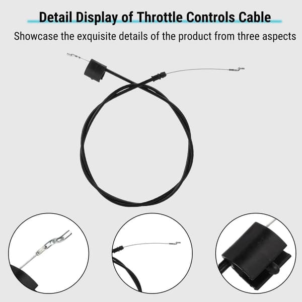 【BEMS】Throttle Cable Compatible with Lawn Mower, Z-Bend Engine Stop Cable, Universal Accessory Compatible with Lawn Mower (135 cm)