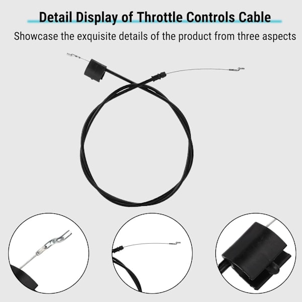 【BEMS】Throttle Cable Compatible with Lawn Mower, Z-Bend on End Engine Zone Control Cable Replacement, Universal Lawn Mower Accessories (135cm)