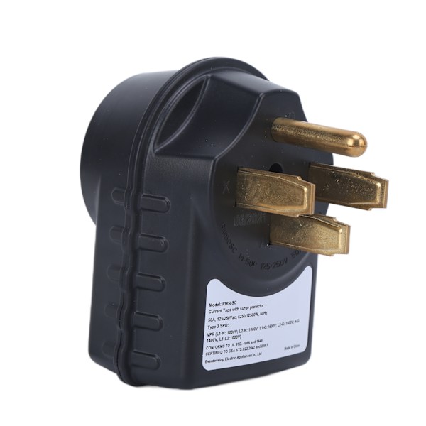 125/250V RV överspänningsskydd 50A hane till 50A hona Adapterplugg 3150J med LED-indikator för resesläp husbilar