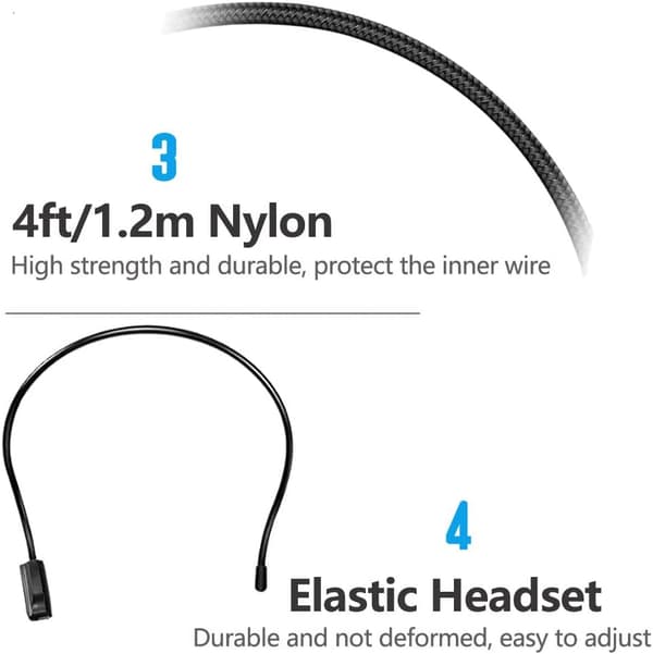 【BEMS】VOVIGGOL 2 stk. mikrofonheadset, fleksibel kablet bom Kompatibel med stemmeforstærker, 3,5 mm headsetstik