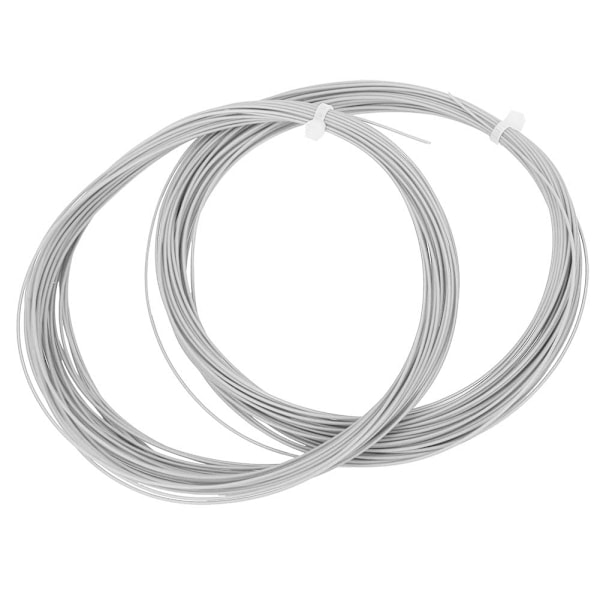 2 st hållbara 10m högflexibla badmintonsträngar träningsracket linjer (vit)