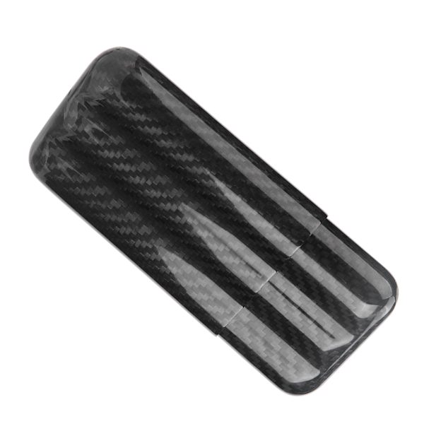 Cigaretui i kulfiber Humidors 3 rør Cigarholder Opbevaringsboks Rejseetui