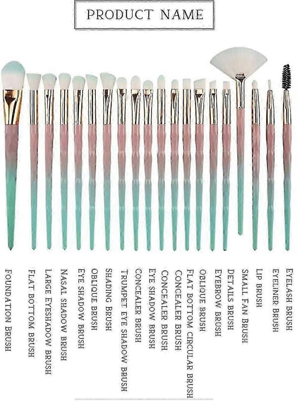 20 øjenmakeupbørster med gradienteffekt ()