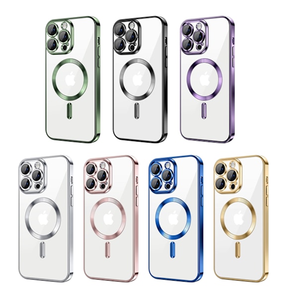 【BEMS】Compatible with iPhone 13 PRO Case – Metallic Case with Magnetic Compatibility, Slim Design - Pink pink