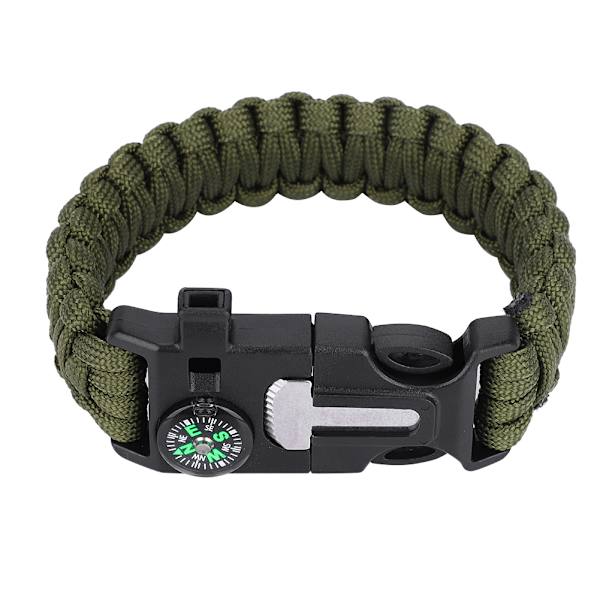 Paracord-selviytymisrannekkeet miehille ja naisille, ulkoilmakäyttöön, rannekkeet, kääre, varjo köysi (armeijan vihreä)