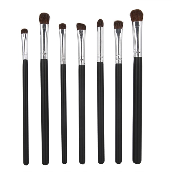 7 stk Make Up Brushes Set Cosmetic Foundation Powder Blush Concealers Eye Shadow Brushes Black and Silver ++/