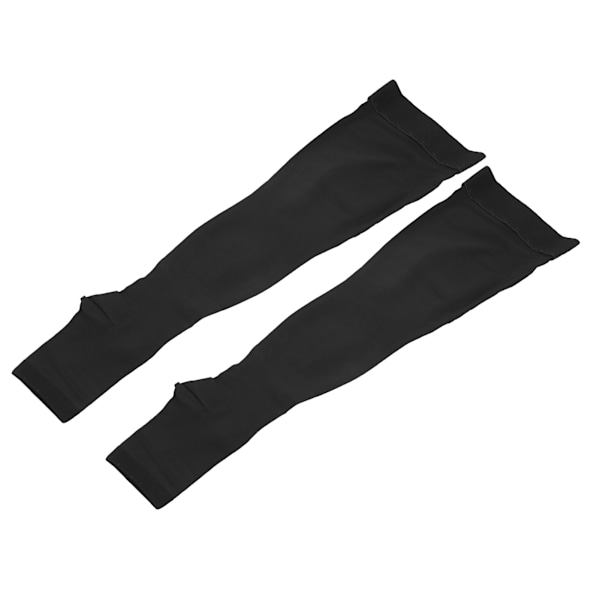 Kompresjonsstrømper Lange Åpne Tær Nivå 2 Elastisk Smertelindrende Sokker Polyuretan (Nivå 2 Åpne Tær Lange Strømper (Svart) XXL)